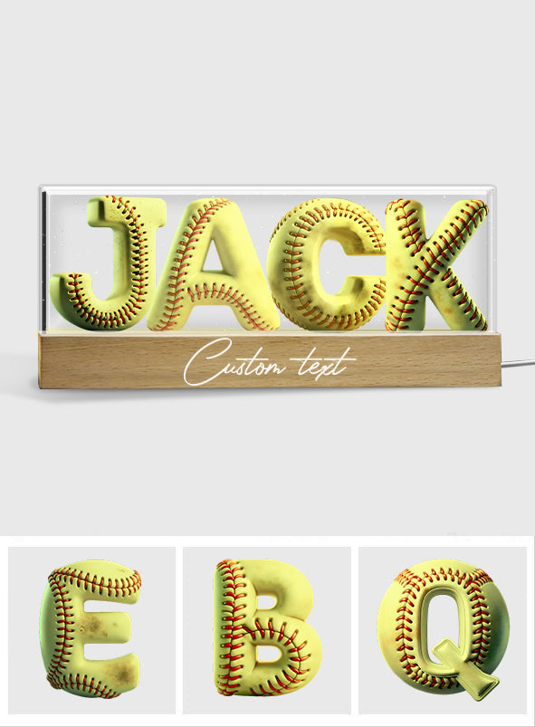Softball-Name – Personalisierte Softball-LED-Nachtleuchte