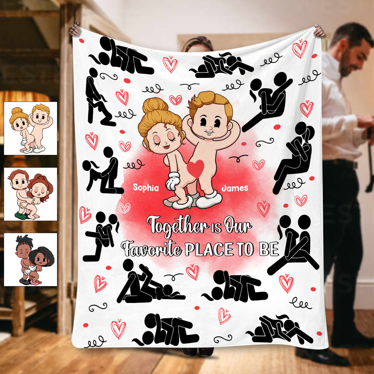 I Love You - Personalized Couple Blanket