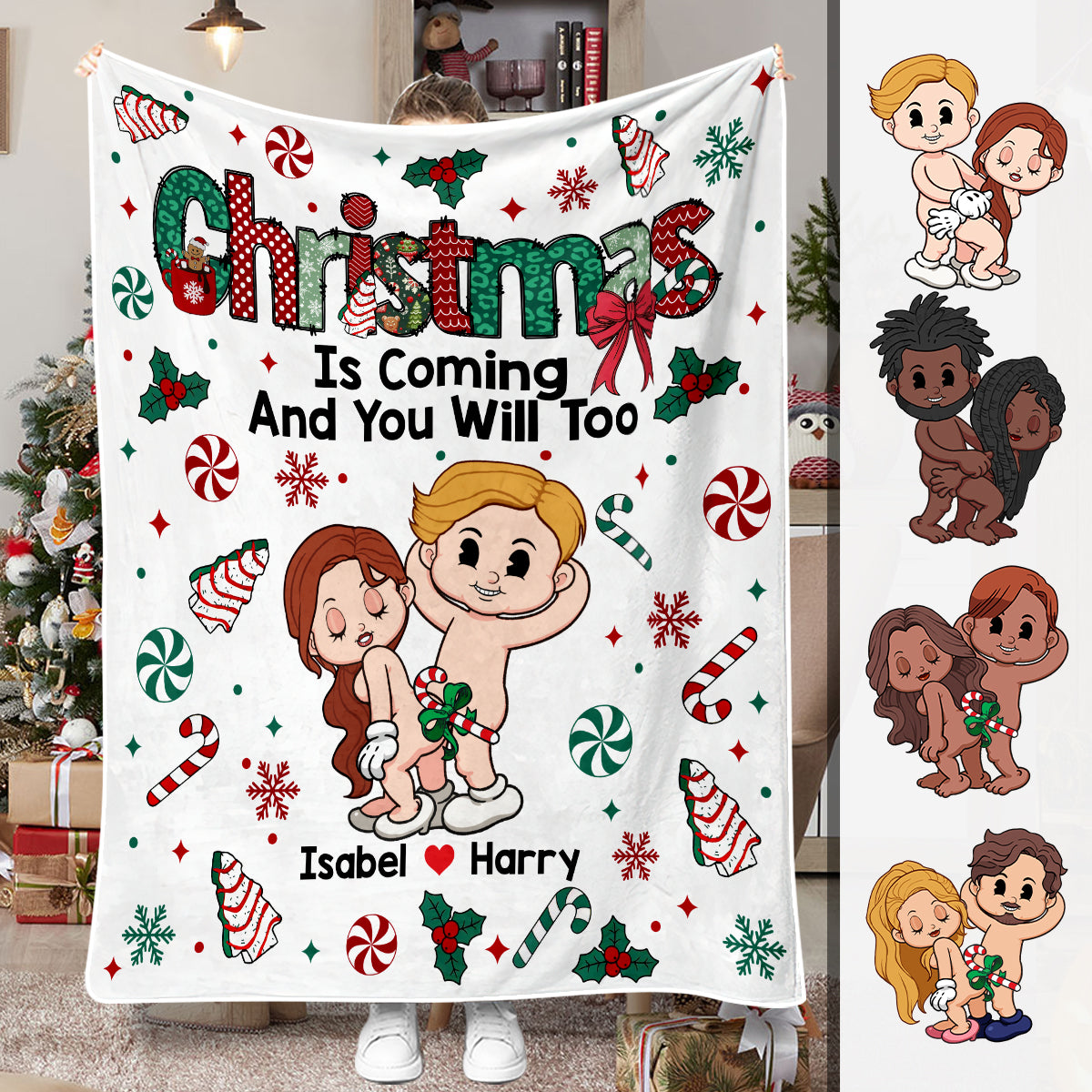 Christmas Is Coming And You Will Too - Personalized Couple Blanket