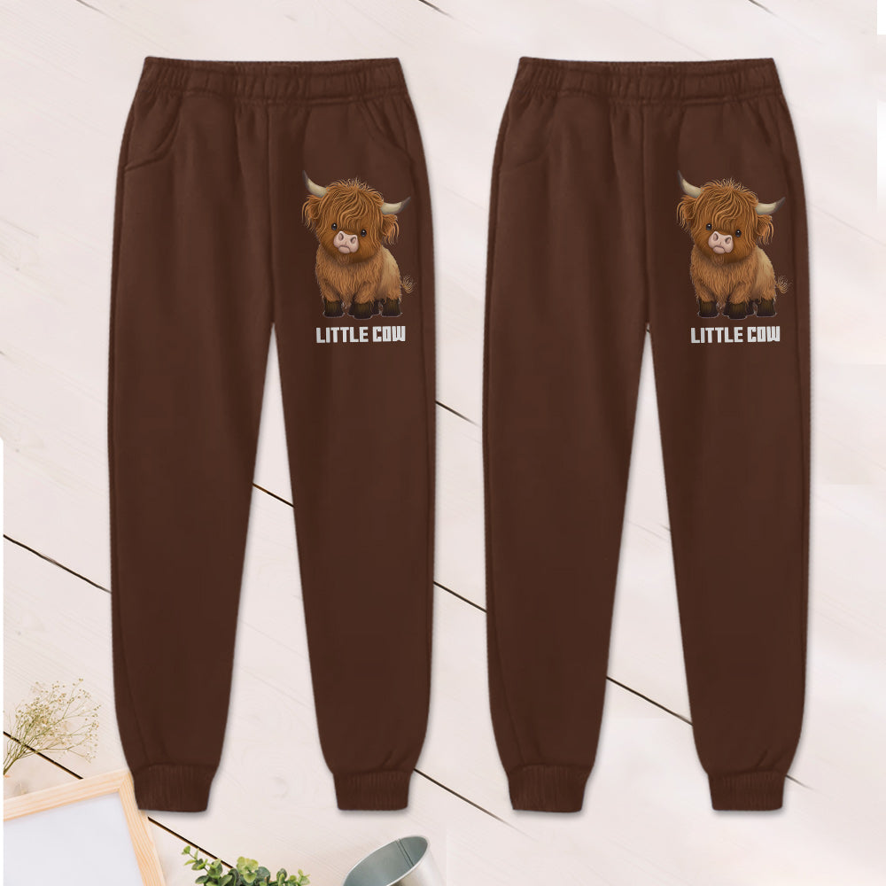 Niedliches Hochlandrind – Personalisierter Hochlandrind-Kinderhoodie und Kinder-Jogginghose
