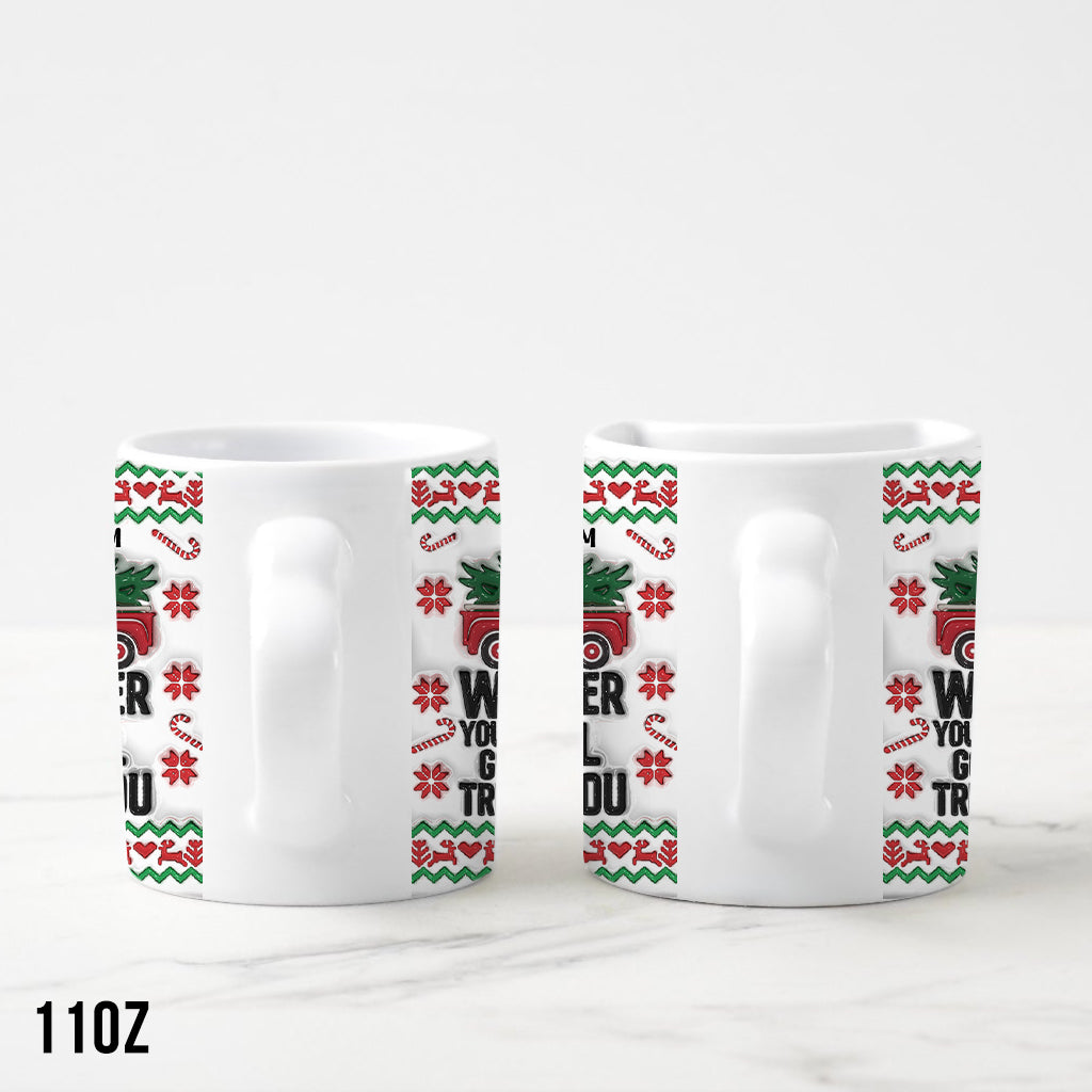 Bend Over And I Will Show You - Personalized Couple Matching Heart Handle Mug