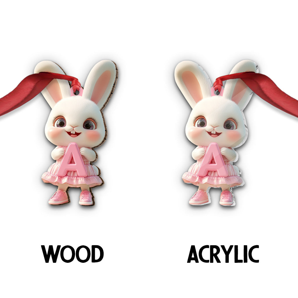 Ornement lettre lapin mignon - Ornement personnalisé pour enfant