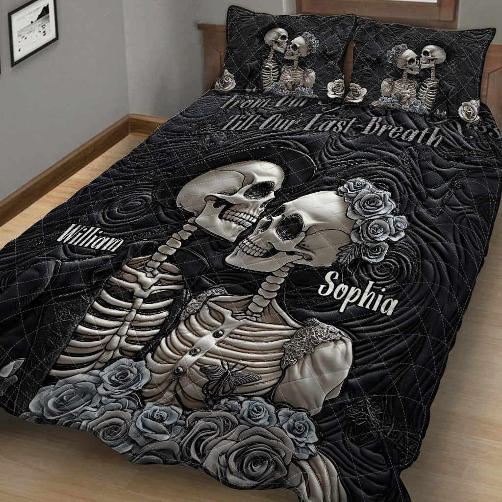 Till Death Do Us Part - Personalized Skull Quilt Set