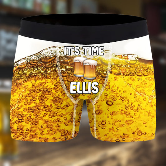 C'est l'heure ! – Boxers personnalisés pour hommes sur le thème de la bière