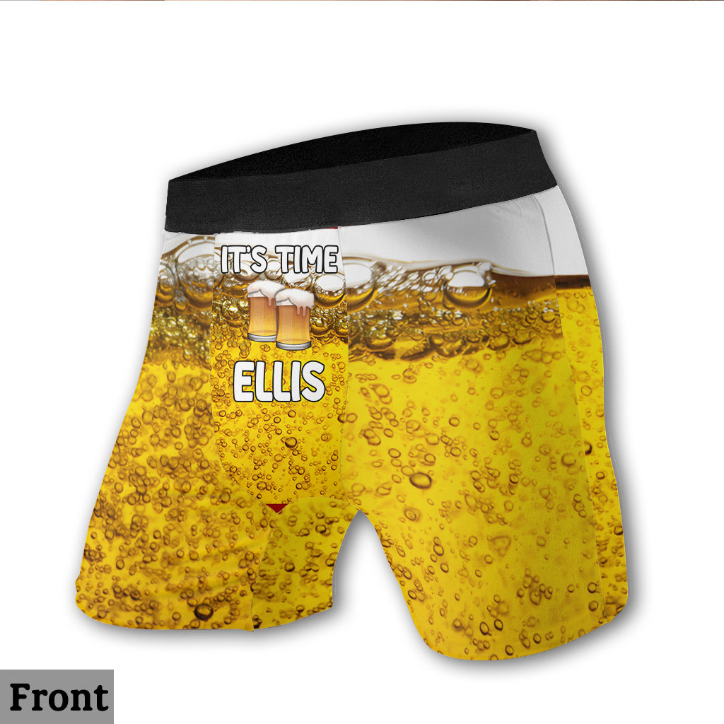 C'est l'heure ! – Boxers personnalisés pour hommes sur le thème de la bière
