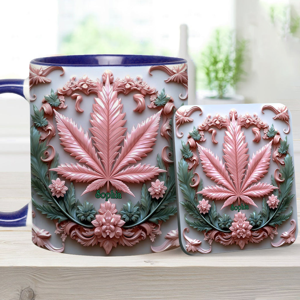 Atemberaubendes Blatt – personalisierte Tasse mit Cannabis-Motiv