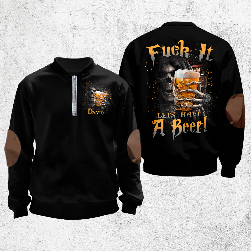 Lass uns ein Bier trinken – Personalisiertes Bier-Herren-Sweatshirt mit Reißverschluss