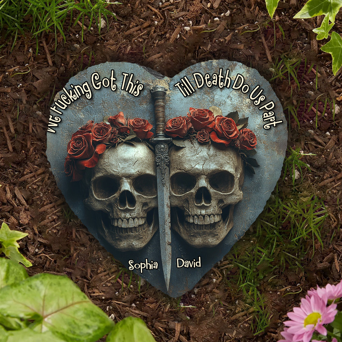 We Got This, Till Death Do Us Part - Personalized Couple Heart Shaped Stone