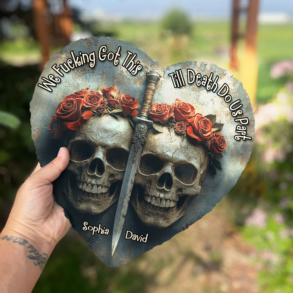 We Got This, Till Death Do Us Part - Personalized Couple Heart Shaped Stone