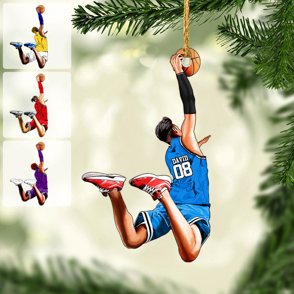 Beliebiger Name und Nummer – Personalisierter Basketball-Anhänger in individueller Form