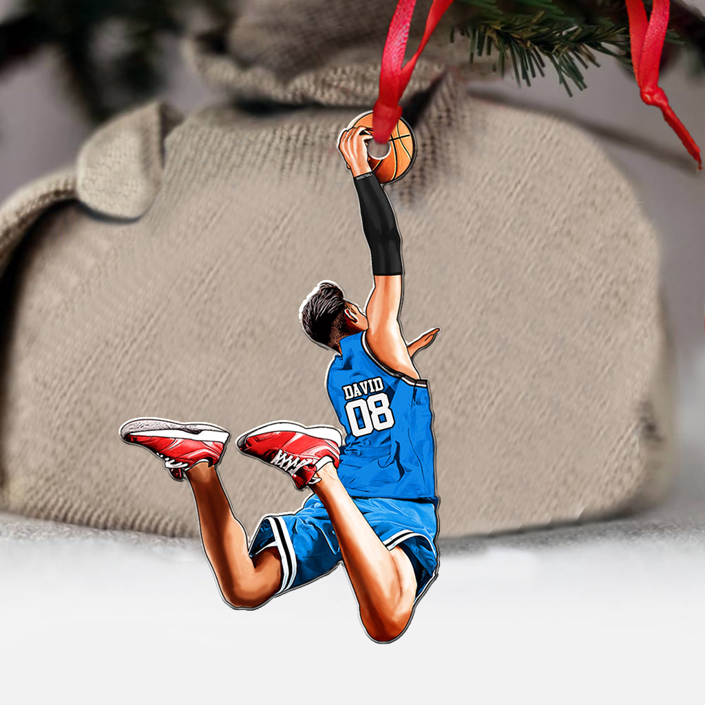 Beliebiger Name und Nummer – Personalisierter Basketball-Anhänger in individueller Form