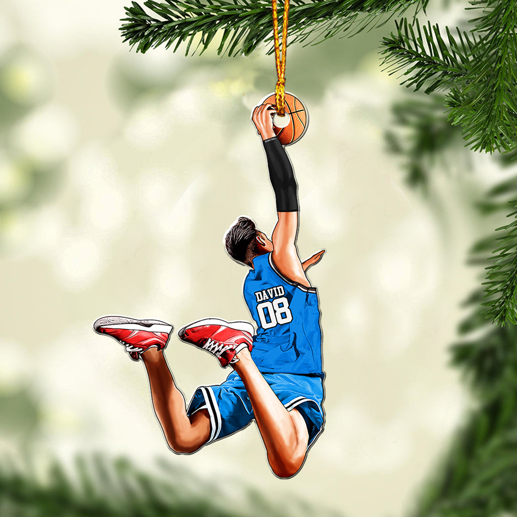 Beliebiger Name und Nummer – Personalisierter Basketball-Anhänger in individueller Form