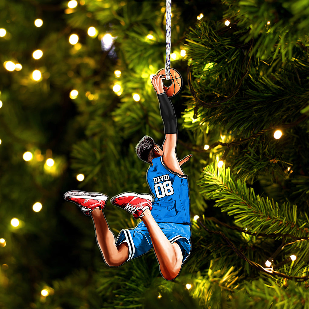 Beliebiger Name und Nummer – Personalisierter Basketball-Anhänger in individueller Form