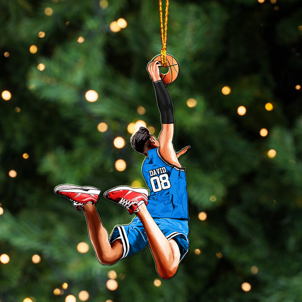 Beliebiger Name und Nummer – Personalisierter Basketball-Anhänger in individueller Form