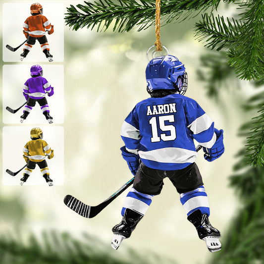 Beliebiger Name und Nummer – Personalisierter Hockey-Anhänger in individueller Form
