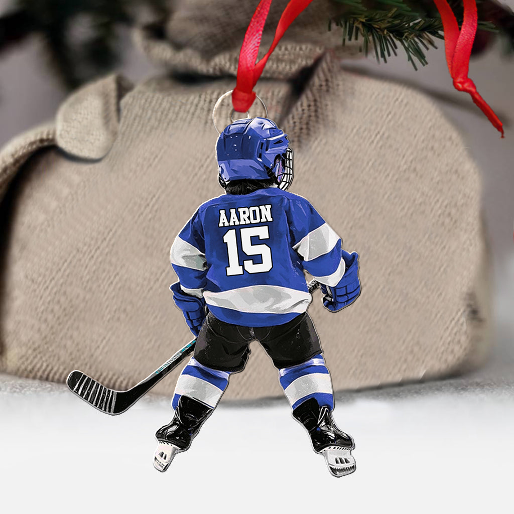 Beliebiger Name und Nummer – Personalisierter Hockey-Anhänger in individueller Form