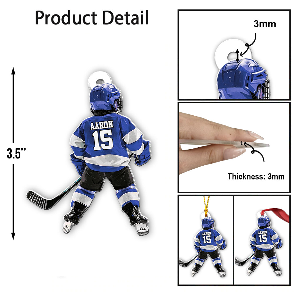 Beliebiger Name und Nummer – Personalisierter Hockey-Anhänger in individueller Form