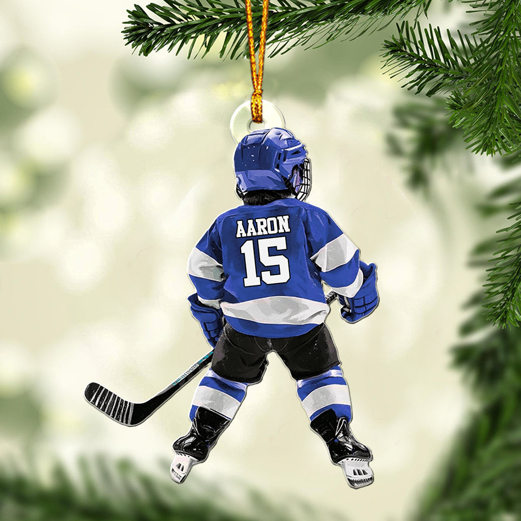 Beliebiger Name und Nummer – Personalisierter Hockey-Anhänger in individueller Form