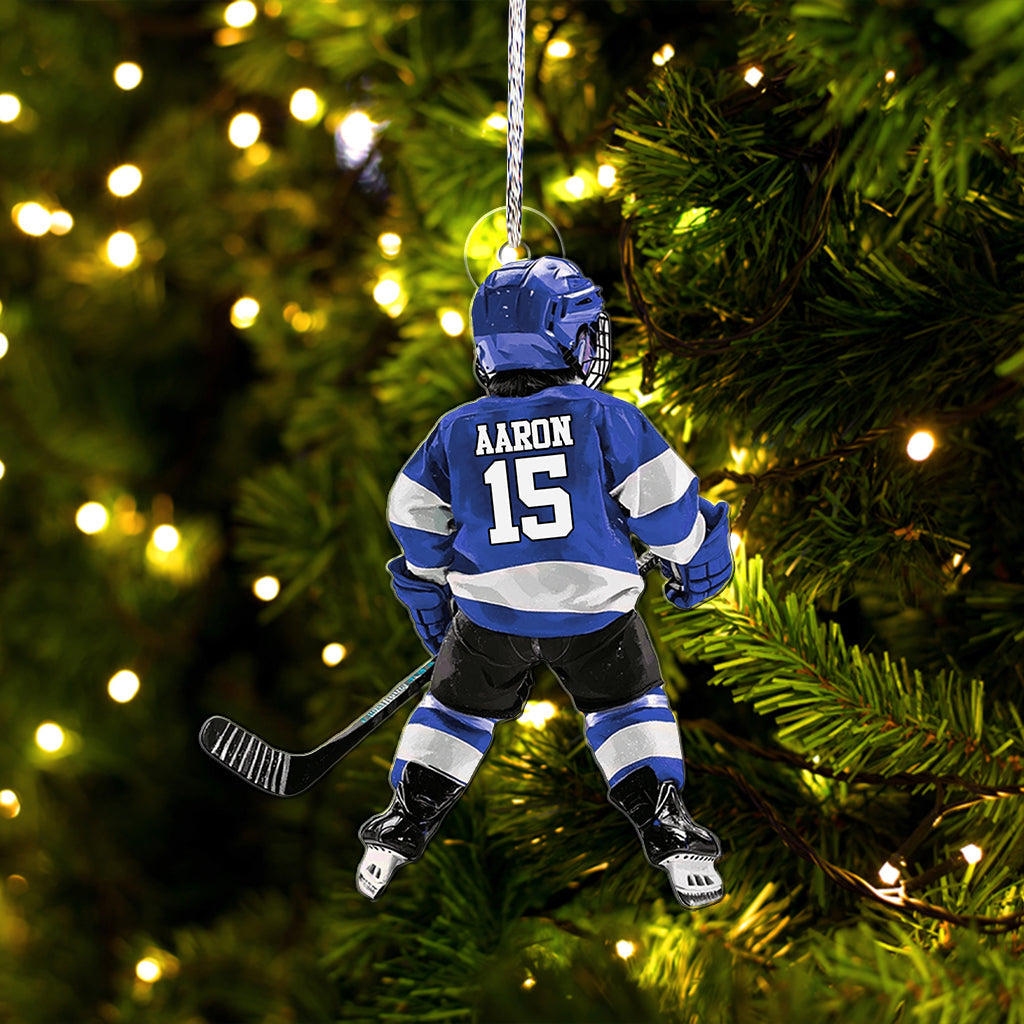Beliebiger Name und Nummer – Personalisierter Hockey-Anhänger in individueller Form