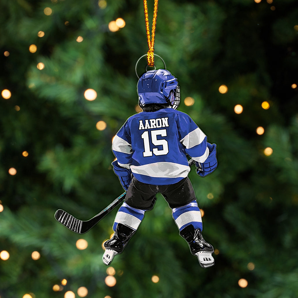 Beliebiger Name und Nummer – Personalisierter Hockey-Anhänger in individueller Form