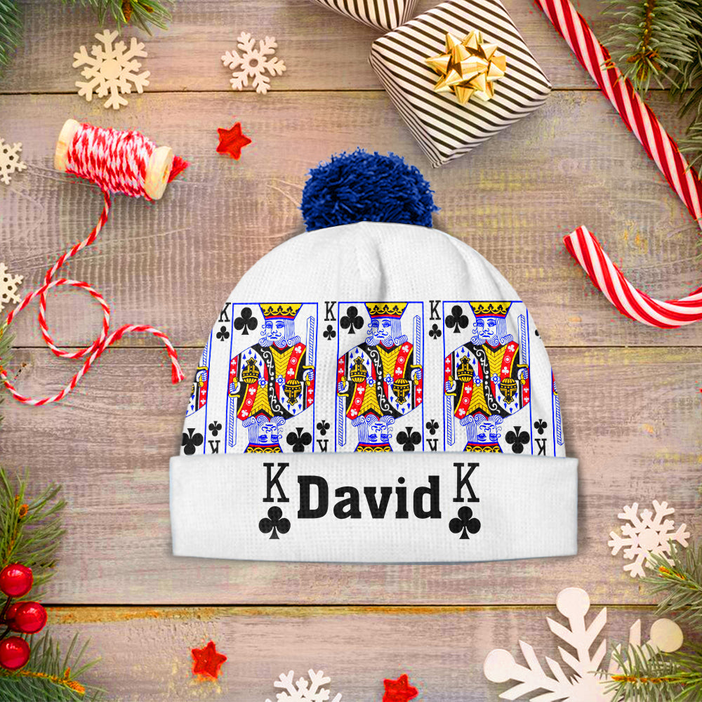 King And Queen - Personalized Couple Beanie Hat