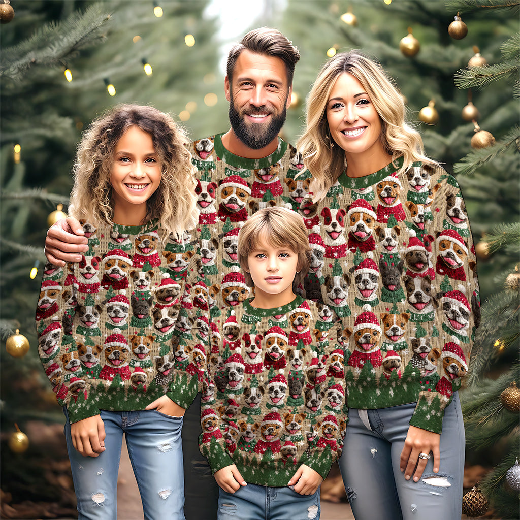 Pull de Noël à motif pitbull - Pull moche pour chien