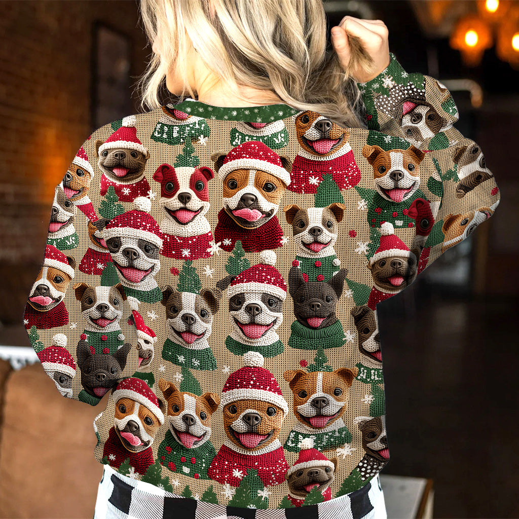 Pull de Noël à motif pitbull - Pull moche pour chien