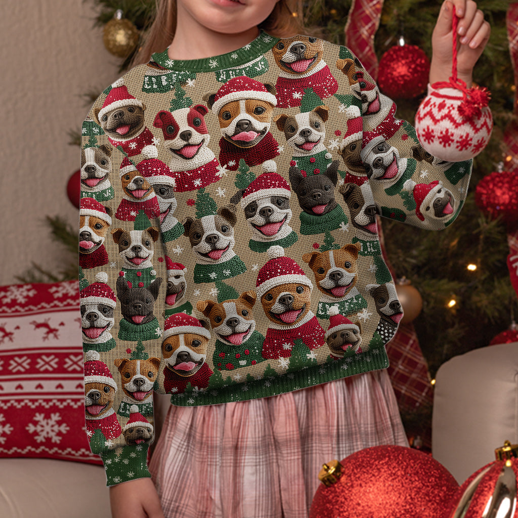 Pull de Noël à motif pitbull - Pull moche pour chien