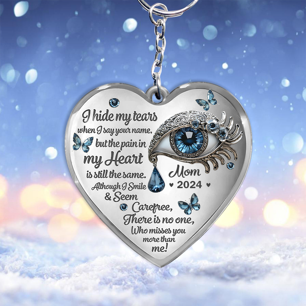 I Hide My Tears - Personalized Memorial Keychain