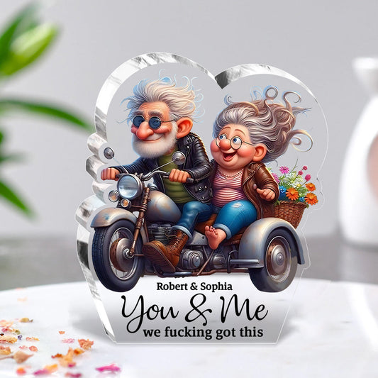 Romantic Love - Personalized Biker Custom Shaped Acrylic Plaque