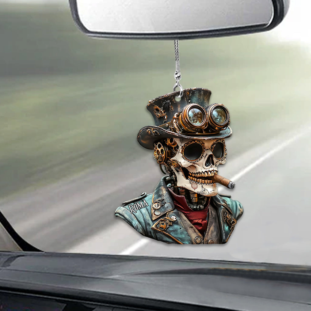 Steampunk-Schädel – Personalisierter Totenkopf-Autoanhänger
