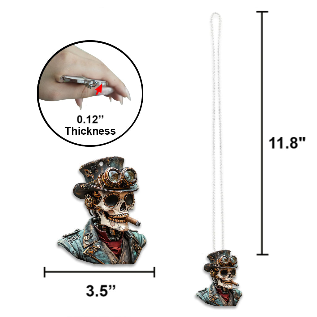 Steampunk-Schädel – Personalisierter Totenkopf-Autoanhänger