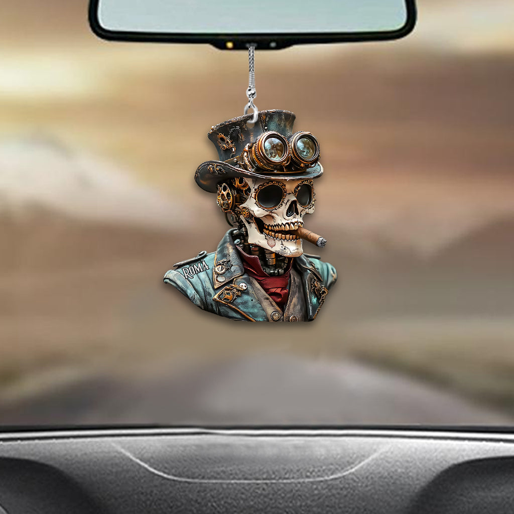 Steampunk-Schädel – Personalisierter Totenkopf-Autoanhänger