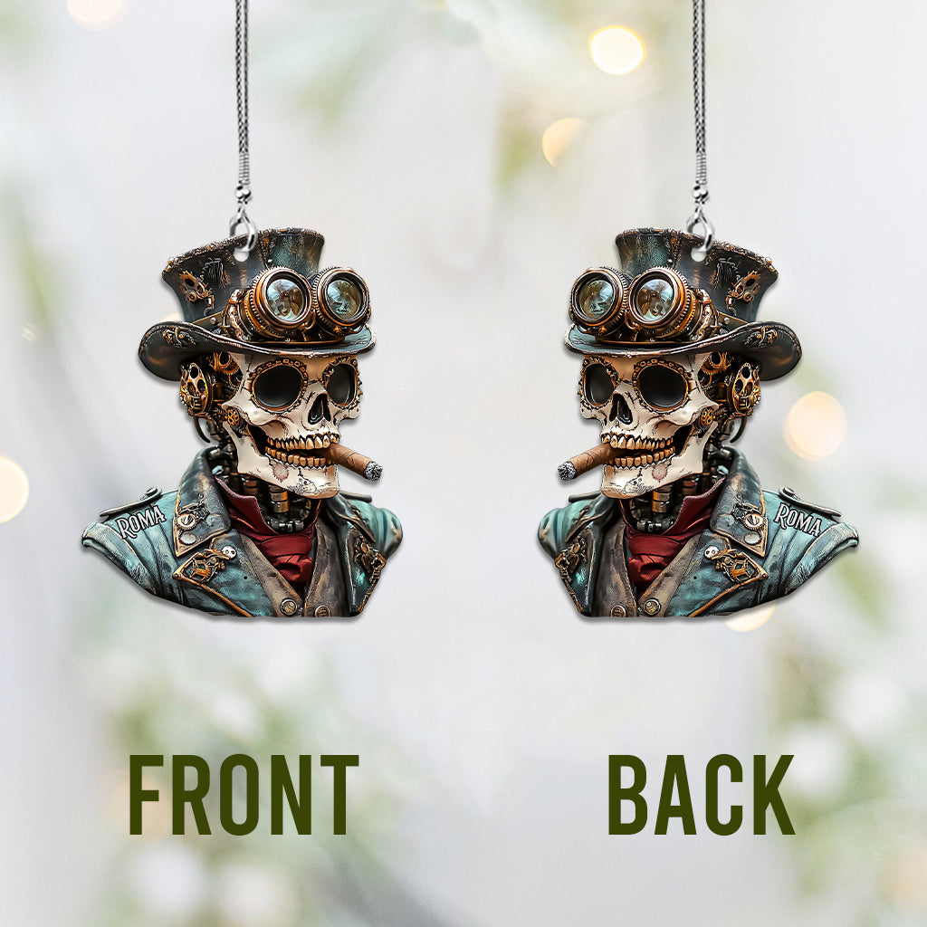 Steampunk-Schädel – Personalisierter Totenkopf-Autoanhänger
