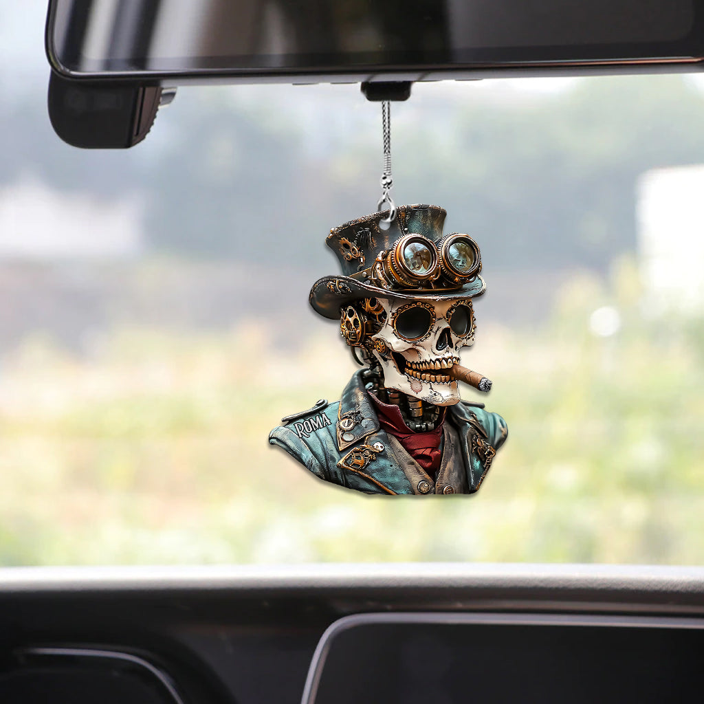 Steampunk-Schädel – Personalisierter Totenkopf-Autoanhänger