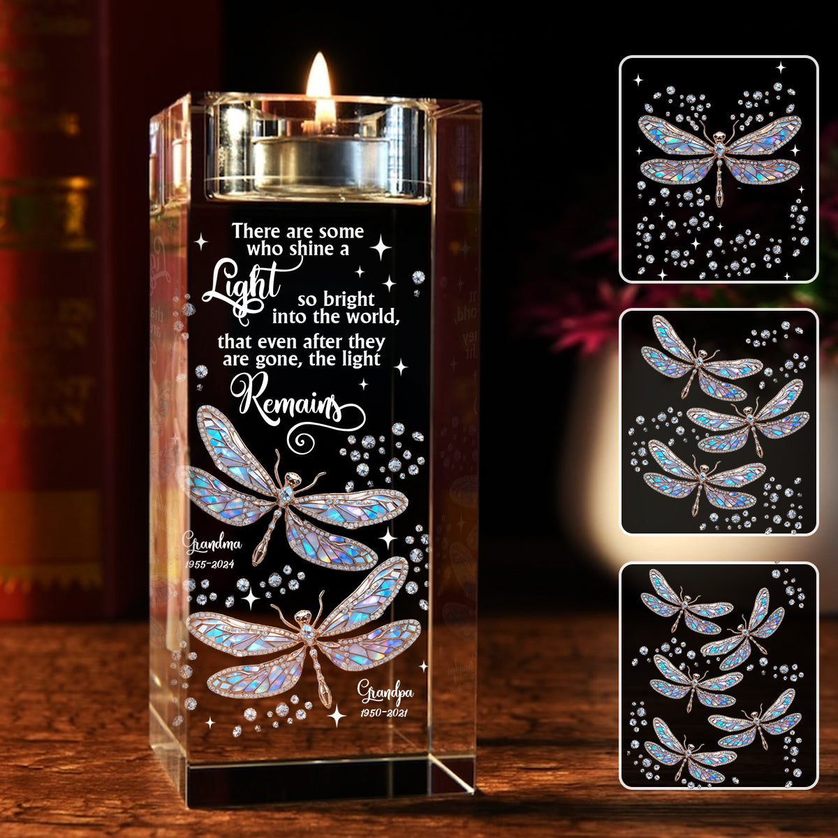 In Loving Memory - Personalized Memorial Glass Candle Holder