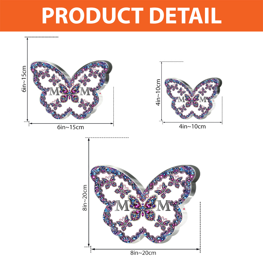 Mom And Children Butterflies - Personalized Mother Custom Shaped Acrylic Plaque