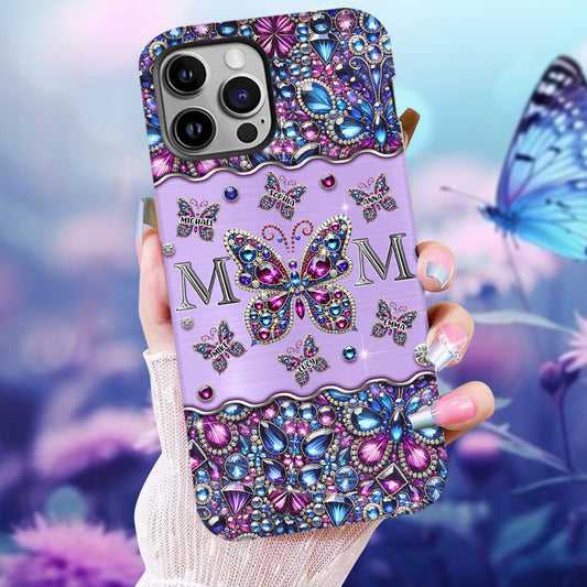 Mom And Children Butterflies - Personalized Mother Full Print Phone Case