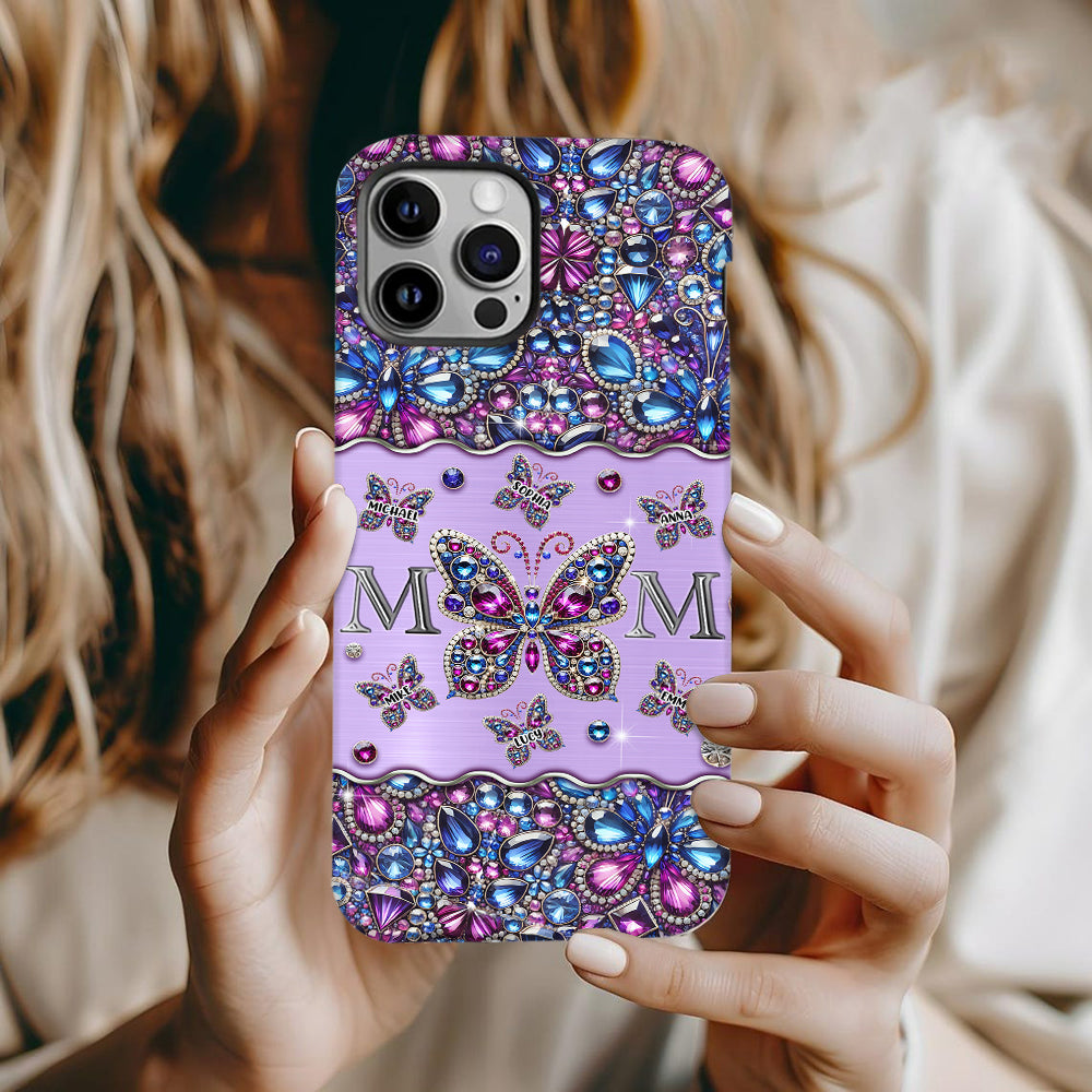 Mom And Children Butterflies - Personalized Mother Full Print Phone Case