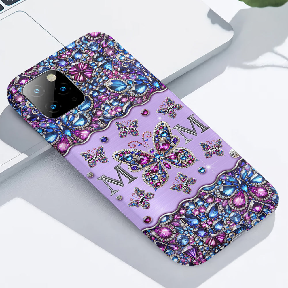Mom And Children Butterflies - Personalized Mother Full Print Phone Case