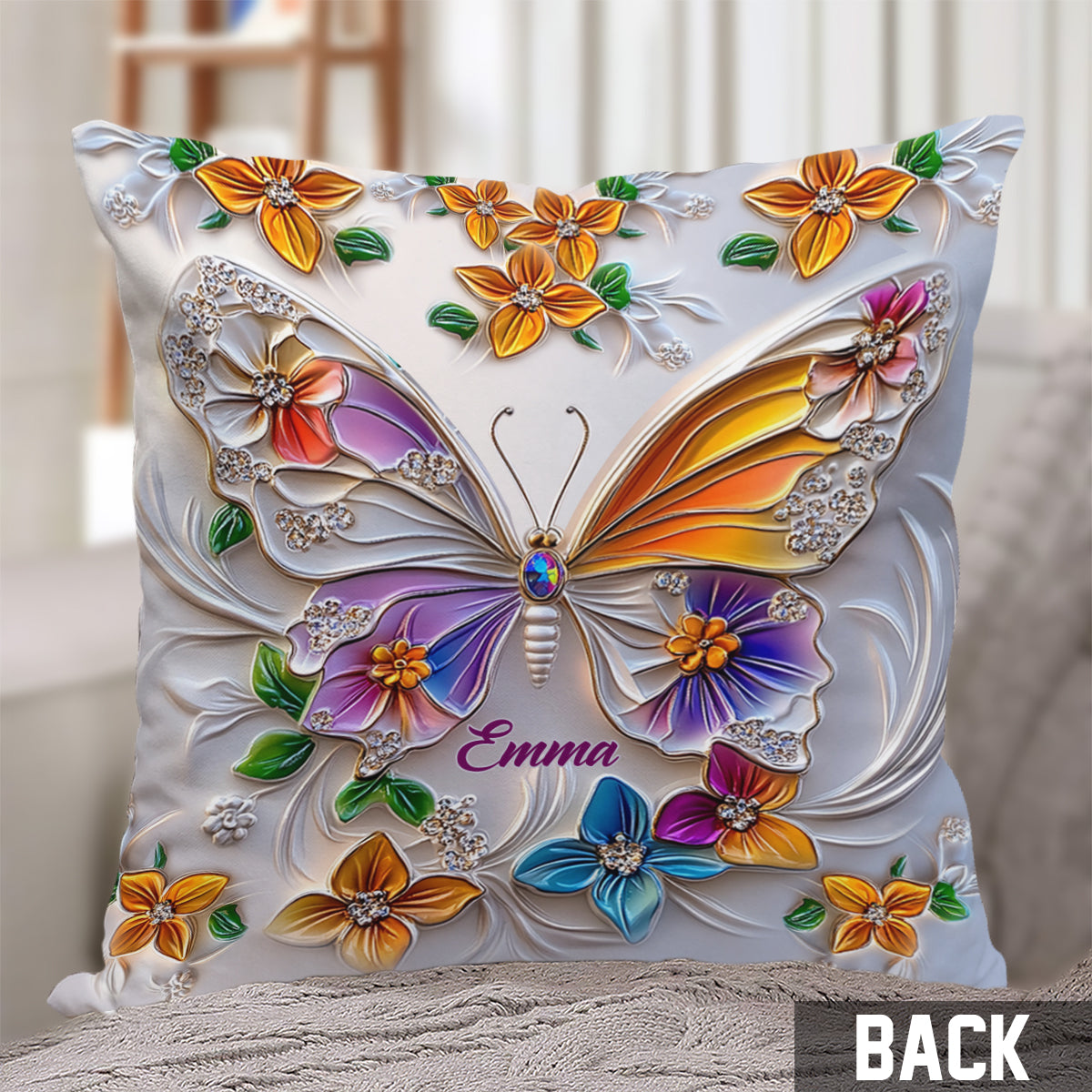 Coussin papillon personnalisé - Magnifique coussin décoratif papillon