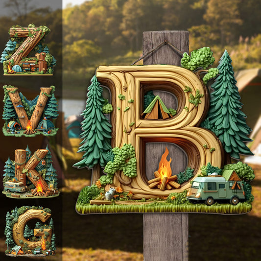 Camping Letter - Personalized Camping Custom Shaped Wood Sign