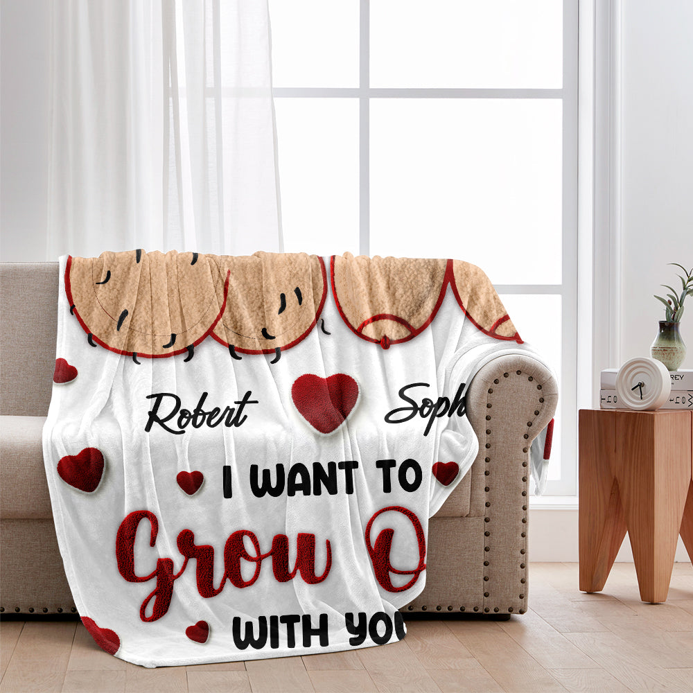 I Want To Grow Old With You - Personalized Couple Blanket