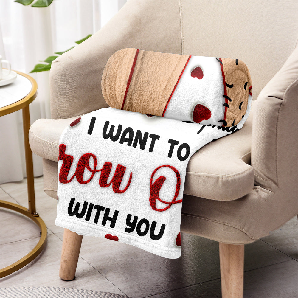 I Want To Grow Old With You - Personalized Couple Blanket