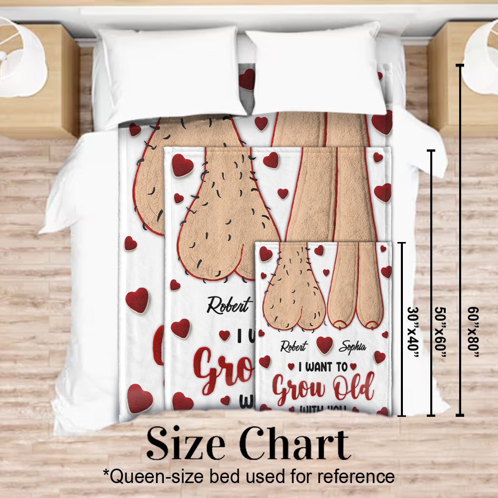 I Want To Grow Old With You - Personalized Couple Blanket