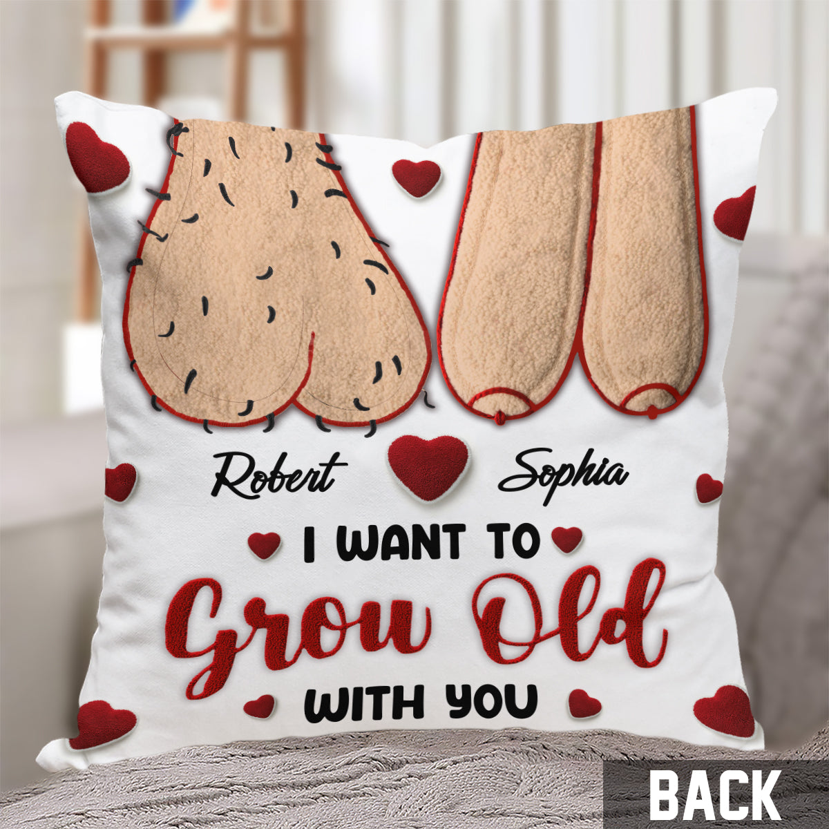 I Want To Grow Old With You - Personalized Couple Throw Pillow