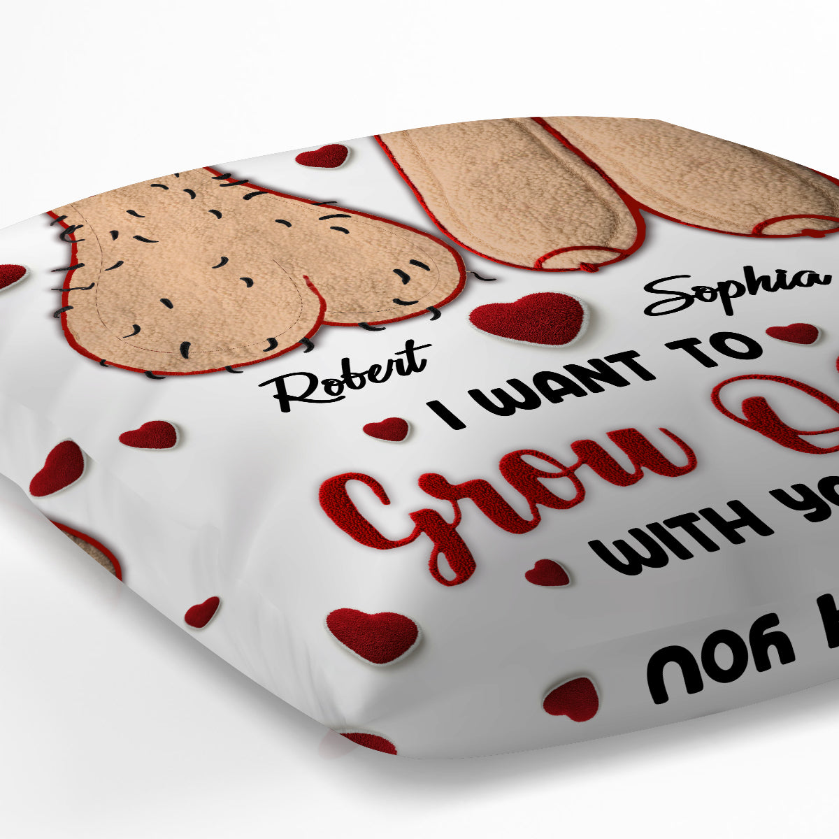 I Want To Grow Old With You - Personalized Couple Throw Pillow