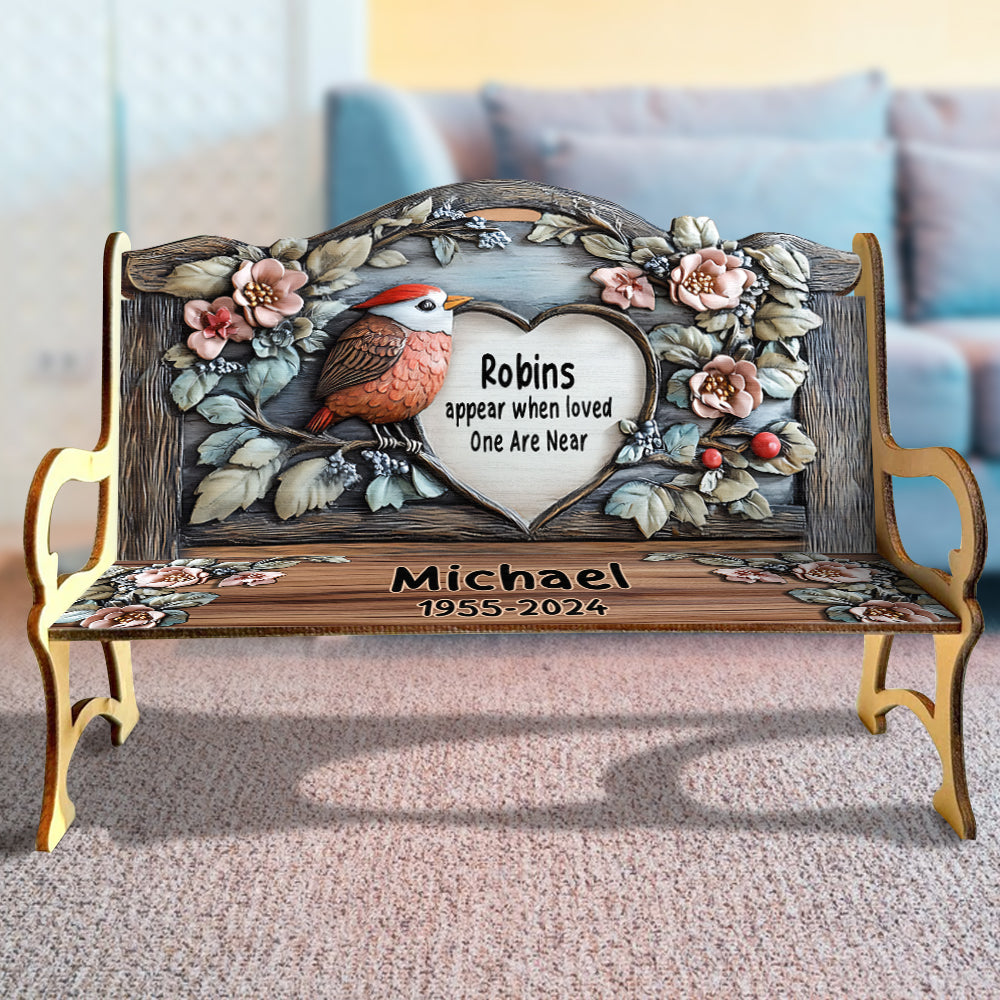 Cardinals Appears When Angel Are Near - Personalized Memorial Wooden Bench
