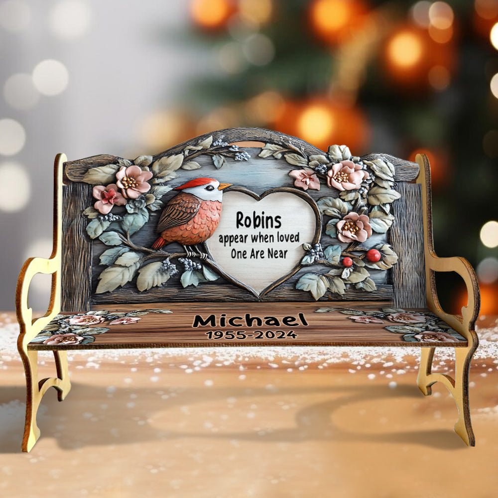 Cardinals Appears When Angel Are Near - Personalized Memorial Wooden Bench