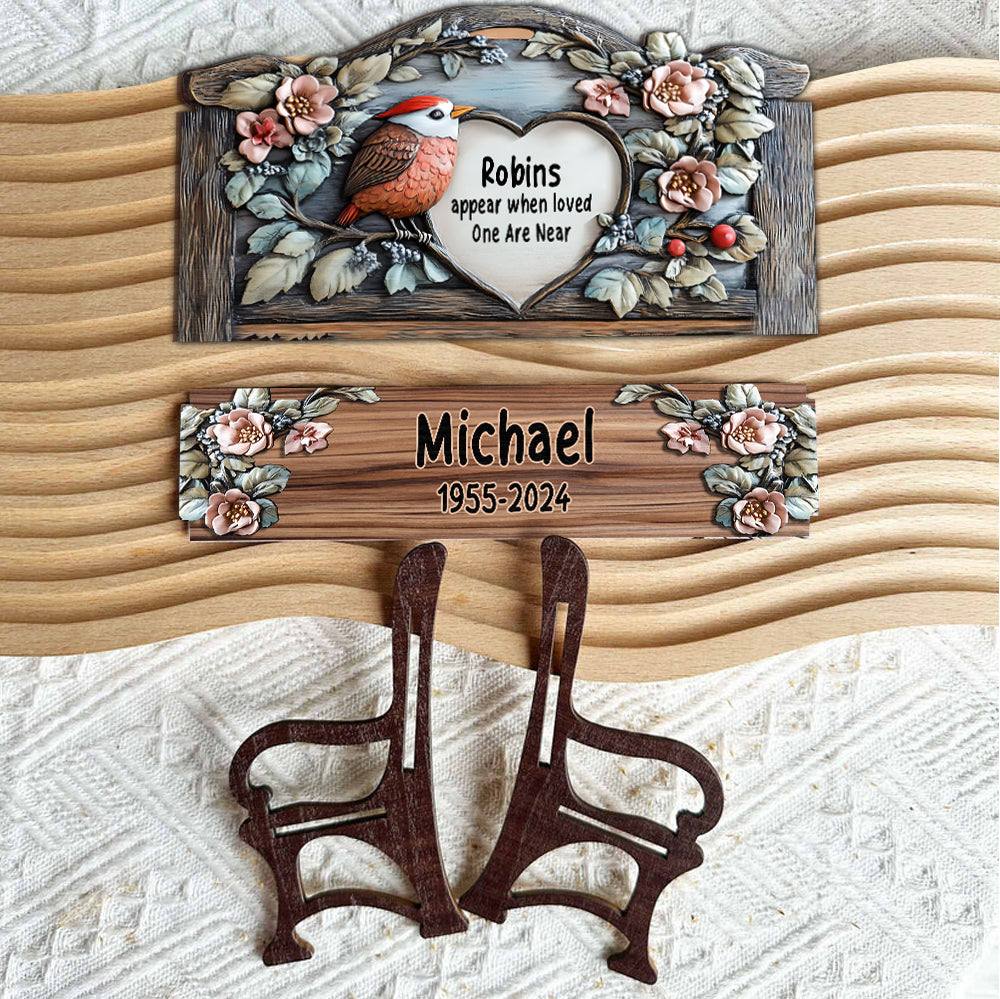 Cardinals Appears When Angel Are Near - Personalized Memorial Wooden Bench